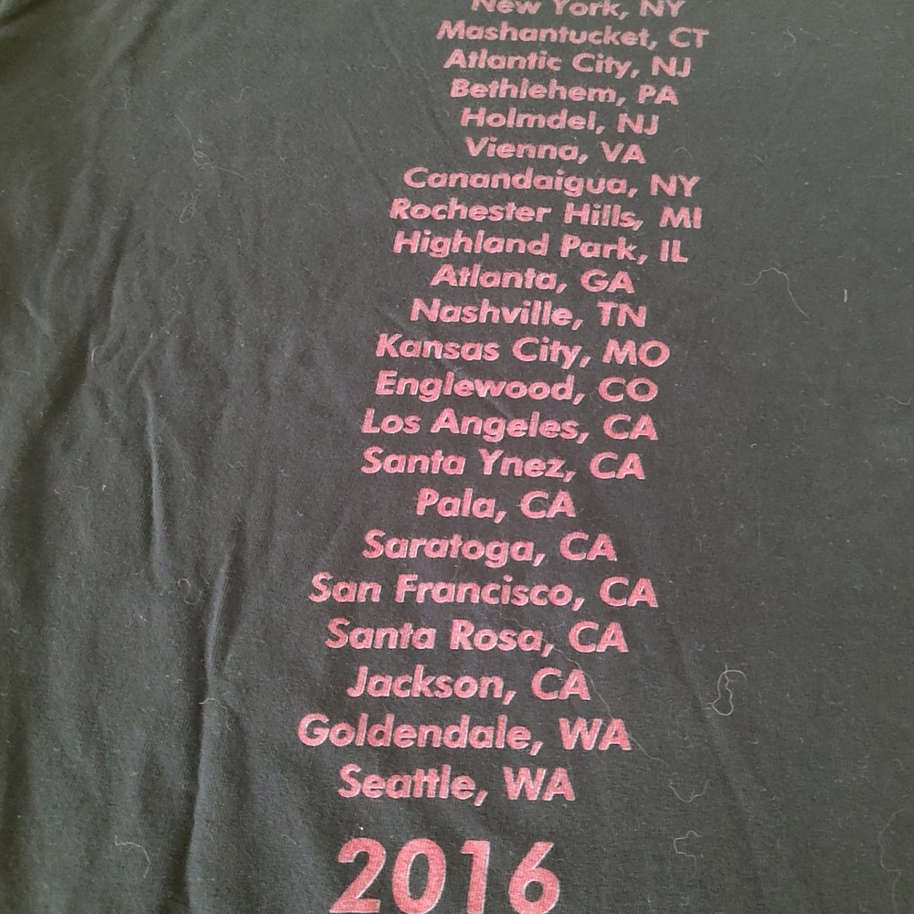 Jeff Beck Loud Hailer 2016 North American Tour Graphic T-Shirt Black Mens Medium